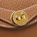 エルメス HERMES リンディ ミニ ゴールド トリヨンクレマンス ショルダーバッグ ゴールド金具 茶 ショルダー