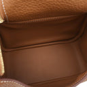 エルメス HERMES リンディ ミニ ゴールド トリヨンクレマンス ショルダーバッグ ゴールド金具 茶 ショルダー