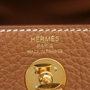 エルメス HERMES リンディ ミニ ゴールド トリヨンクレマンス ショルダーバッグ ゴールド金具 茶 ショルダー