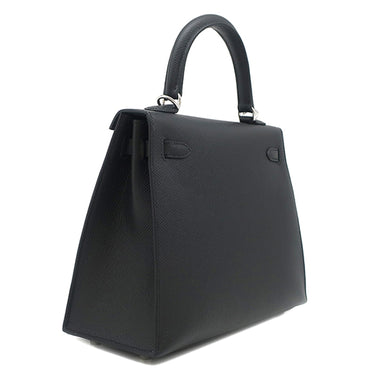 エルメス HERMES ケリー25 外縫い ブラック ヴォーエプソン 2WAYバッグ シルバー金具 新品 未使用 黒 2025年製