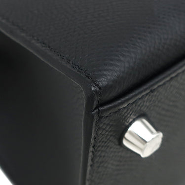 エルメス HERMES ケリー25 外縫い ブラック ヴォーエプソン 2WAYバッグ シルバー金具 新品 未使用 黒 2025年製