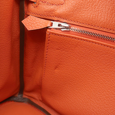 エルメス HERMES バーキン 25 カプシーヌ トゴ ハンドバッグ シルバー金具 赤