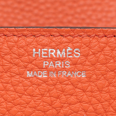 エルメス HERMES バーキン 25 カプシーヌ トゴ ハンドバッグ シルバー金具 赤