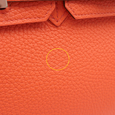 エルメス HERMES バーキン 25 カプシーヌ トゴ ハンドバッグ シルバー金具 赤
