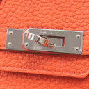 エルメス HERMES バーキン 25 カプシーヌ トゴ ハンドバッグ シルバー金具 赤