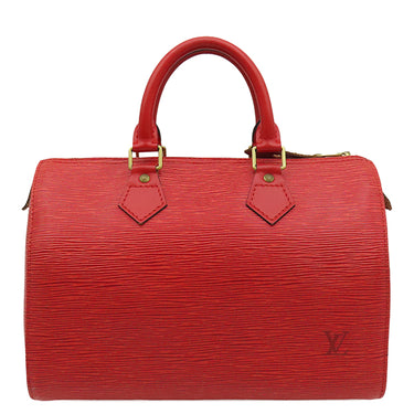 ルイヴィトン LOUIS VUITTON スピーディ 25 M43017 カスティリアンレッド エピレザー ハンドバッグ ゴールド金具 赤 ボストン 鍵 パドロック欠品