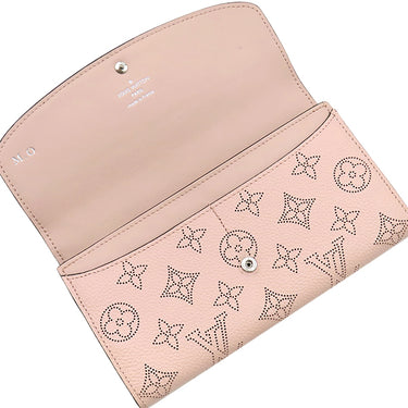 ルイヴィトン LOUIS VUITTON ポルトフォイユ イリス M60145 マグノリア モノグラムマヒナ 長財布 シルバー金具 二つ折り イニシャル刻印入り