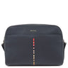 ポールスミス Paul Smith インセットクロスオーバーストライプ ショルダー ネイビー レザー ショルダーバッグ ゴールド金具 紺 マルチカラー