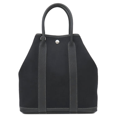 エルメス HERMES ガーデンファイル PM ブラック ネゴンダ トワルミリタリー 2WAYバッグ シルバー金具 黒 ハンドバッグ ショルダー トワルミリテール