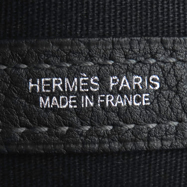 エルメス HERMES ガーデンファイル PM ブラック ネゴンダ トワルミリタリー 2WAYバッグ シルバー金具 黒 ハンドバッグ ショルダー トワルミリテール
