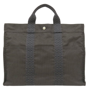 エルメス HERMES エールライントート MM グレー キャンバス トートバッグ シルバー金具 鍵・カデナ欠品