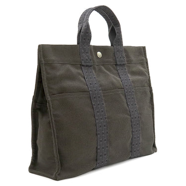 エルメス HERMES エールライントート MM グレー キャンバス トートバッグ シルバー金具 鍵・カデナ欠品