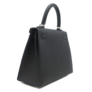エルメス HERMES ケリー25 外縫い ブラック ヴォーエプソン 2WAYバッグ シルバー金具 新品 未使用 ショルダー 2026年製