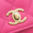 シャネル CHANEL マトラッセ ココハンドル 19 XXS AS2215 ピンク キャビアスキン 2WAYバッグ ゴールド金具 トップハンドル