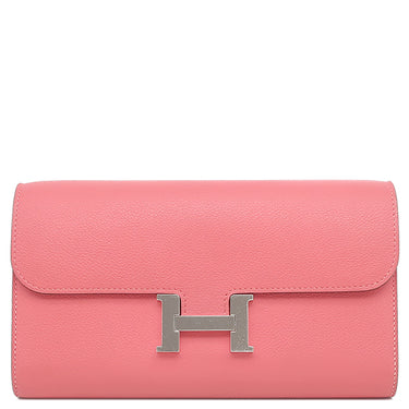 エルメス HERMES コンスタンス トゥーゴー ローズアザレ エバーカラー 長財布 シルバー金具 ピンク