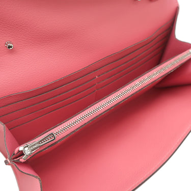 エルメス HERMES コンスタンス トゥーゴー ローズアザレ エバーカラー 長財布 シルバー金具 ピンク