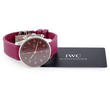 腕時計 IWC IWC ポルトギーゼ クロノグラフ イヤー オブ ザ ドラゴン IW371629 自動巻き メンズ ワインレッド 辰年 限定