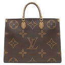 ルイヴィトン LOUIS VUITTON オンザゴー GM M45320 モノグラム モノグラムキャンバス モノグラムリバースキャンバス トートバッグ ゴールド金具 肩掛け 茶