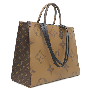 ルイヴィトン LOUIS VUITTON オンザゴー GM M45320 モノグラム モノグラムキャンバス モノグラムリバースキャンバス トートバッグ ゴールド金具 肩掛け 茶