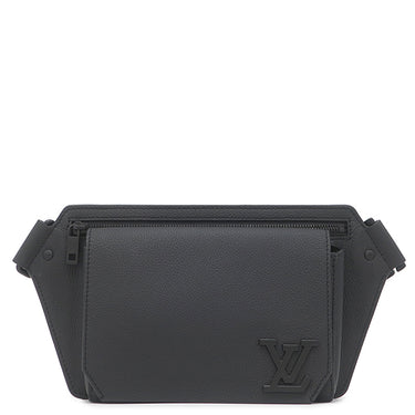 ルイヴィトン LOUIS VUITTON テイクオフ スリング M57081 ブラック グレインレザー ボディバッグ ブラック金具 黒 ウエストバック