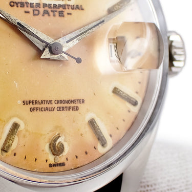 腕時計 ロレックス ROLEX オイスター パーペチュアル デイト 1500 5番台 自動巻き メンズ OH済 トロピカル 5番台 ヴィンテージ レトロ