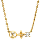 ルイヴィトン LOUIS VUITTON プティ ルイ M00368 ゴールド GP ストラス ネックレス モノグラムフラワー LVサークル