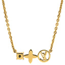 ルイヴィトン LOUIS VUITTON プティ ルイ M00368 ゴールド GP ストラス ネックレス モノグラムフラワー LVサークル