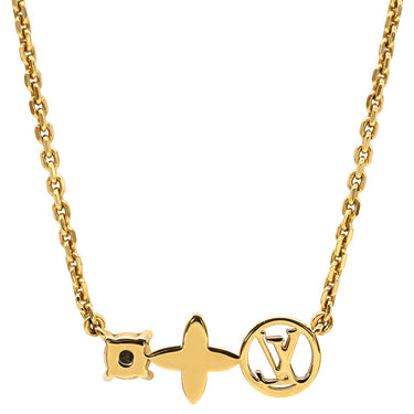 ルイヴィトン LOUIS VUITTON プティ ルイ M00368 ゴールド GP ストラス ネックレス モノグラムフラワー LVサークル