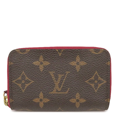ルイヴィトン LOUIS VUITTON ミュルティカルト M61299 フューシャ モノグラムキャンバス カードケース ゴールド金具 茶 名刺入れ コインケース