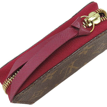 ルイヴィトン LOUIS VUITTON ミュルティカルト M61299 フューシャ モノグラムキャンバス カードケース ゴールド金具 茶 名刺入れ コインケース