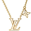 ルイヴィトン LOUIS VUITTON LV アイコニック エナメル M01092 ホワイト×ゴールド エナメル GP ネックレス LVイニシャル モノグラムフラワー