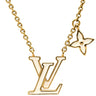 ルイヴィトン LOUIS VUITTON LV アイコニック エナメル M01092 ホワイト×ゴールド エナメル GP ネックレス LVイニシャル モノグラムフラワー
