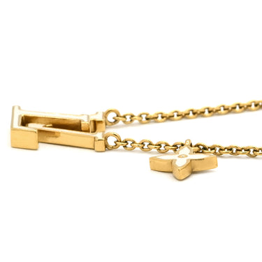 ルイヴィトン LOUIS VUITTON LV アイコニック エナメル M01092 ホワイト×ゴールド エナメル GP ネックレス LVイニシャル モノグラムフラワー