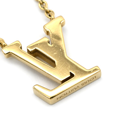 ルイヴィトン LOUIS VUITTON LV アイコニック エナメル M01092 ホワイト×ゴールド エナメル GP ネックレス LVイニシャル モノグラムフラワー