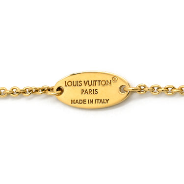 ルイヴィトン LOUIS VUITTON LV アイコニック エナメル M01092 ホワイト×ゴールド エナメル GP ネックレス LVイニシャル モノグラムフラワー