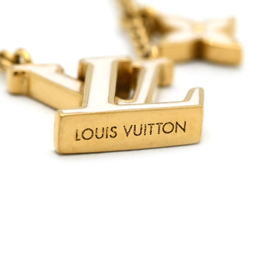 ルイヴィトン LOUIS VUITTON LV アイコニック エナメル M01092 ホワイト×ゴールド エナメル GP ネックレス LVイニシャル モノグラムフラワー
