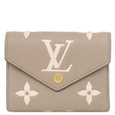 ルイヴィトン LOUIS VUITTON ポルトフォイユ ヴィクトリーヌ M81861 トゥルトレールクレーム レザー バイカラーモノグラムアンプラント 三つ折り財布 ゴールド金具 スタンプ入り