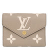 ルイヴィトン LOUIS VUITTON ポルトフォイユ ヴィクトリーヌ M81861 トゥルトレールクレーム レザー バイカラーモノグラムアンプラント 三つ折り財布 ゴールド金具 スタンプ入り