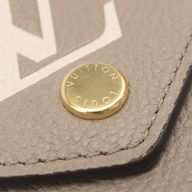 ルイヴィトン LOUIS VUITTON ポルトフォイユ ヴィクトリーヌ M81861 トゥルトレールクレーム レザー バイカラーモノグラムアンプラント 三つ折り財布 ゴールド金具 スタンプ入り