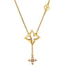 ルイヴィトン LOUIS VUITTON フラワーグラム ストラス M03246 ゴールド GP ストラス ネックレス モノグラムフラワー