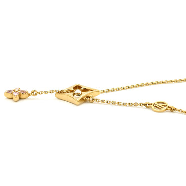 ルイヴィトン LOUIS VUITTON フラワーグラム ストラス M03246 ゴールド GP ストラス ネックレス モノグラムフラワー