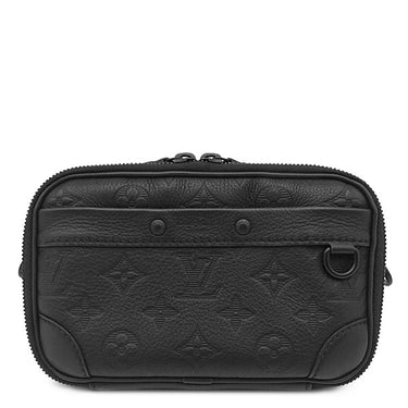 ルイヴィトン LOUIS VUITTON アルファ ウェアラブル ウォレット M69827 ブラック カーフ ショルダーバッグ ブラック金具 黒 斜め掛け