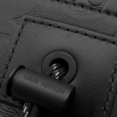 ルイヴィトン LOUIS VUITTON チョーク ナノ M44628 ノワール レザー モノグラムシャドウ ショルダーバッグ マットブラック金具 黒 オレンジ クロスボディバッグ