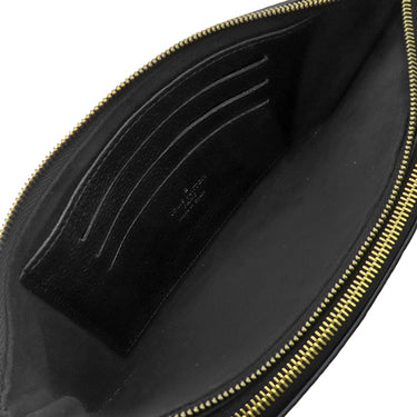 ルイヴィトン LOUIS VUITTON ポシェット ドゥーブルジップ M68568 ブラック モノグラムアンプラント ショルダーバッグ ゴールド金具 黒 クラッチ