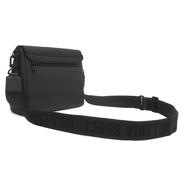 ルイヴィトン LOUIS VUITTON テイクオフ メッセンジャー M57080 ブラック グレインレザー ショルダーバッグ マットブラック金具 黒 斜め掛け