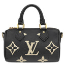 ルイヴィトン LOUIS VUITTON ナノ スピーディ M81456 ブラック×ベージュ モノグラムアンプラント バイカラーモノグラムアンプラントレザー 2WAYバッグ ゴールド金具 バイカラー