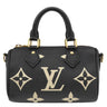 ルイヴィトン LOUIS VUITTON ナノ スピーディ M81456 ブラック×ベージュ モノグラムアンプラント バイカラーモノグラムアンプラントレザー 2WAYバッグ ゴールド金具 バイカラー