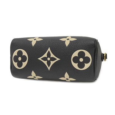 ルイヴィトン LOUIS VUITTON ナノ スピーディ M81456 ブラック×ベージュ モノグラムアンプラント バイカラーモノグラムアンプラントレザー 2WAYバッグ ゴールド金具 バイカラー