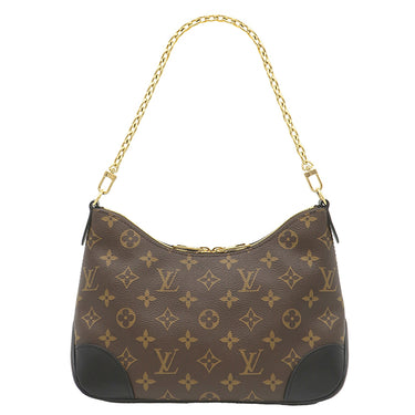 ルイヴィトン LOUIS VUITTON ブーローニュ PM M45831 ノワール モノグラムキャンバス 2WAYバッグ ゴールド金具 茶 黒 チェーンショルダー ハンドバッグ