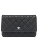 シャネル CHANEL マトラッセ チェーンウォレット AP0250 ブラック キャビアスキン チェーンウォレット シルバー金具 黒 ココマーク